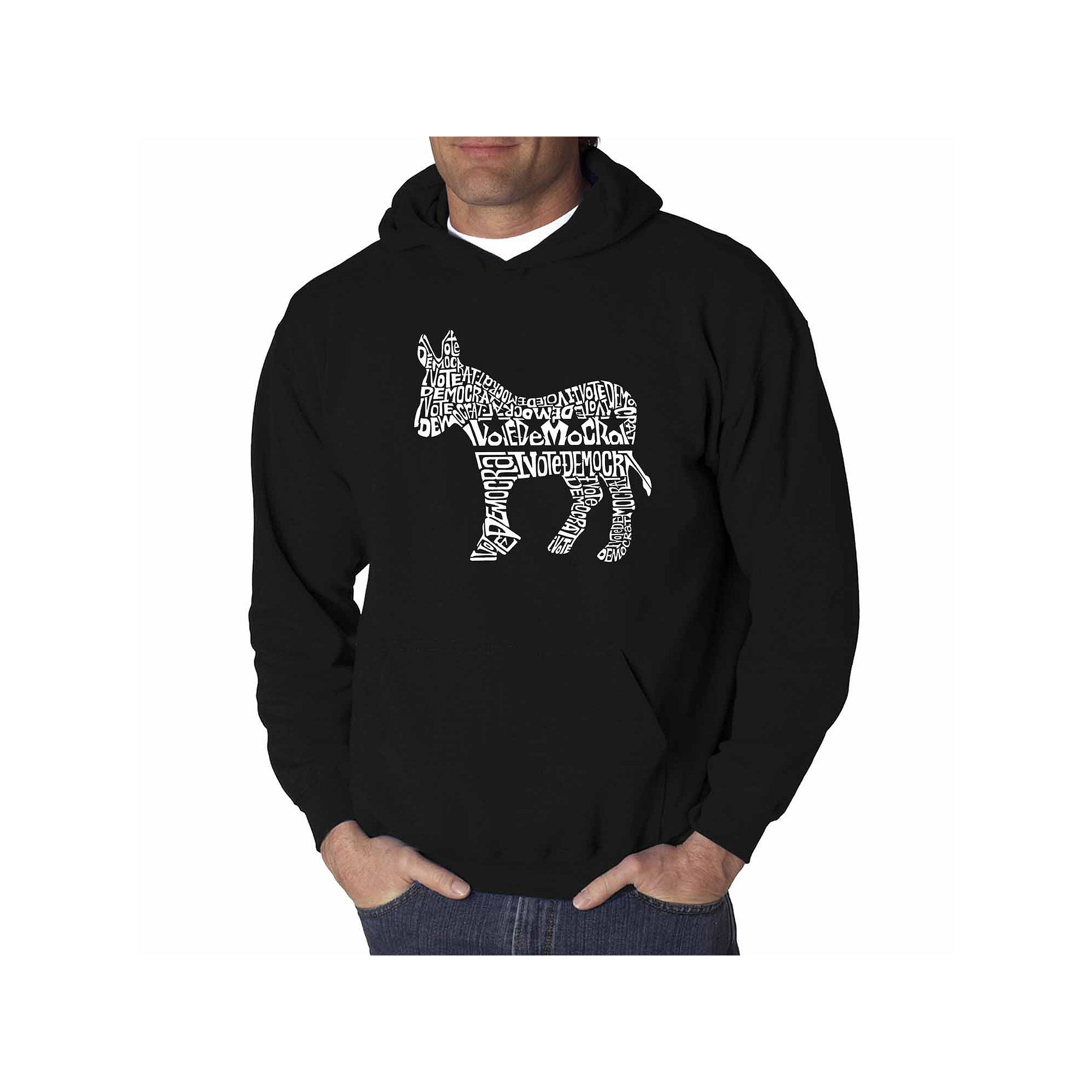 Men's Hooded Sweatshirt - I Vote Democrat