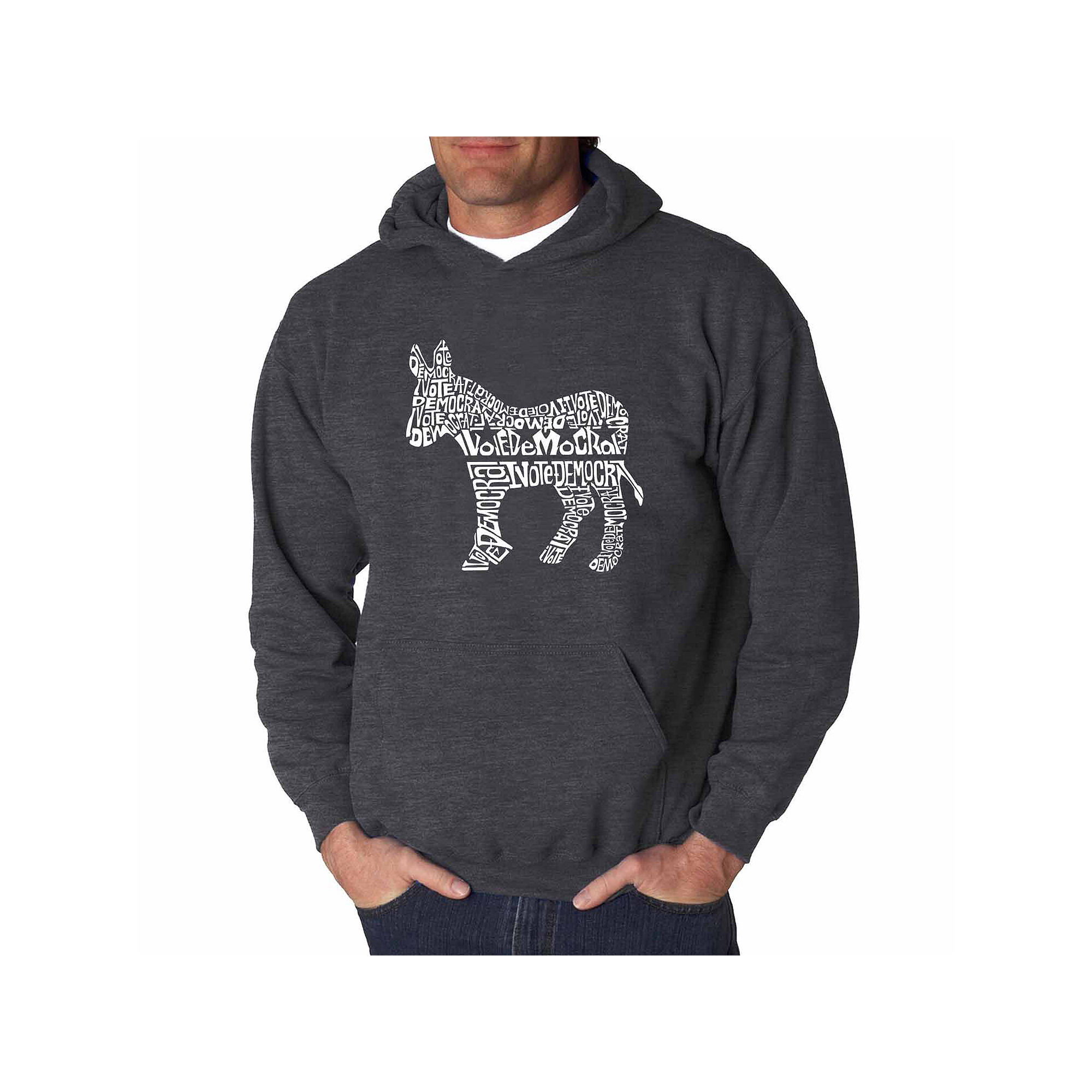 Men's Hooded Sweatshirt - I Vote Democrat