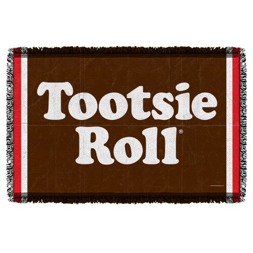 Trevco TR131-TAP1-0 36 X 60 in. Tootsie Roll and Wrapper Woven Throw - White