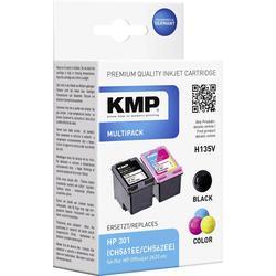 KMP MULTIPACK H135V - 2er-Pack - Schwarz, Farbe (Cyan, Magenta, Gelb) - Tintenpatrone (Alternative Zu: HP 301)