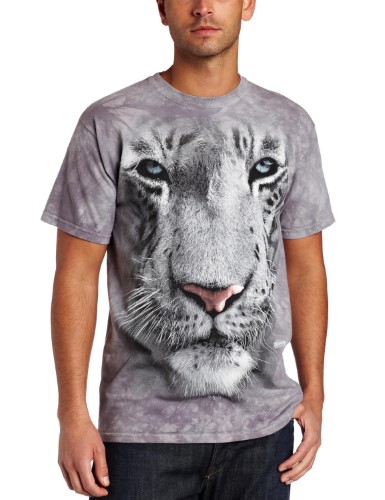 White Tiger Face Adult T-Shirt - 10-3252