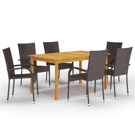 VidaXL 7 Piece Garden Dining Set Brown 7786