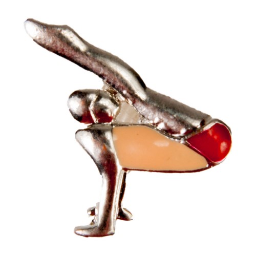 Enamel Dawg Tag Shoe Charm - Male Gymnast