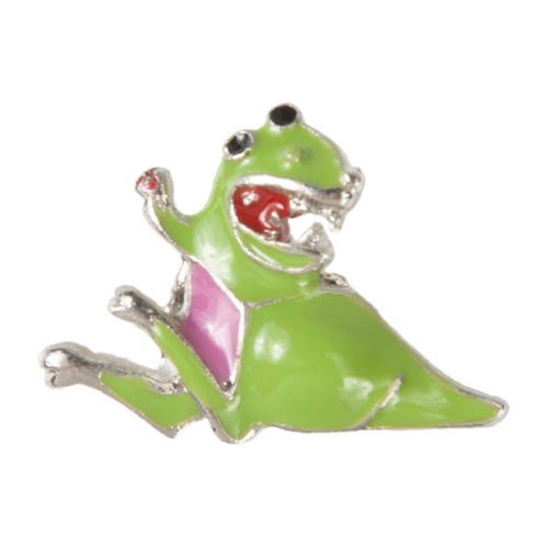 Mini Dawg Tags Shoe Charms - Dinosaur with Pink Belly