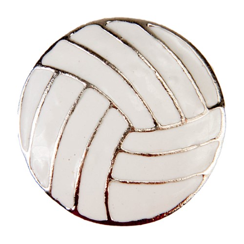 Enamel Dawg Tag Shoe Charm - Volleyball