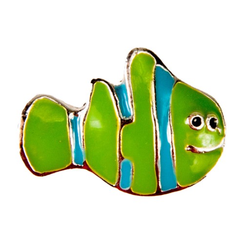 Mini Dawg Tag Shoe Charm - Green Clownfish