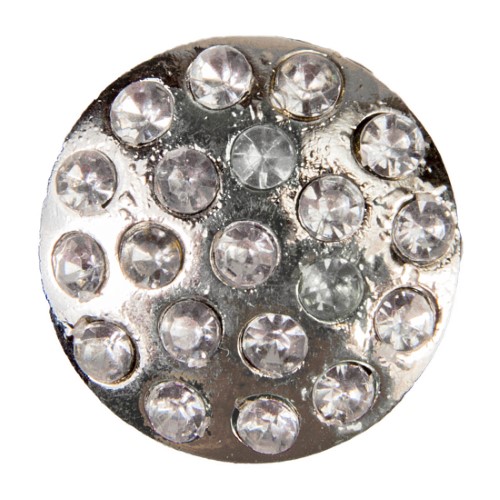 C/Z Dawg Tag Shoe Charm - White Dome with Crystals