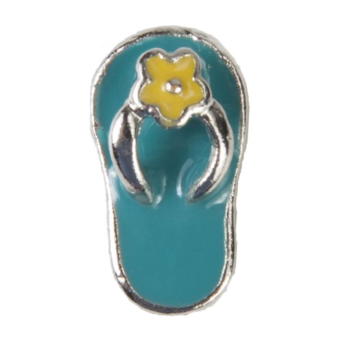 Enamel Dawg Tag Shoe Charm - Flip Flop