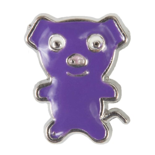 Mini Dawg Tag Shoe Charm - Pig Purple