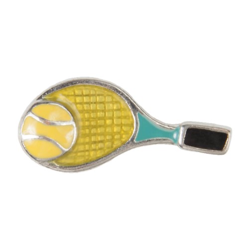 Enamel Dawg Tag Shoe Charm - Tennis Racket