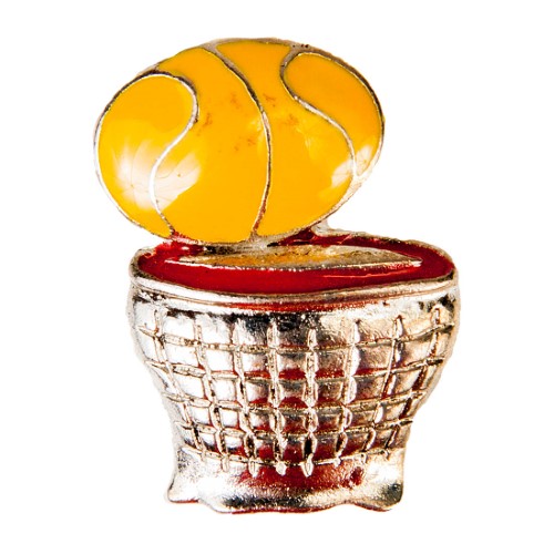 Enamel Dawg Tag Shoe Charm - Basketball Hoop