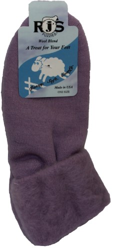 Cloud Nine / RJ's Fuzzies Authentic Wool Bed Socks 1 Pair, Solid Lilac