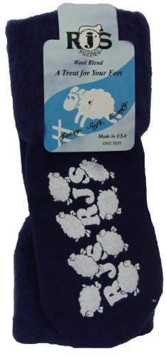 Cloud Nine / RJ's Fuzzies Authentic Special Wool Bed Socks 1 Pair, Solid Navy