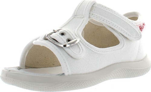 Naturino Boys 7786 Canvas Sandals with Buckle Design, White,23
