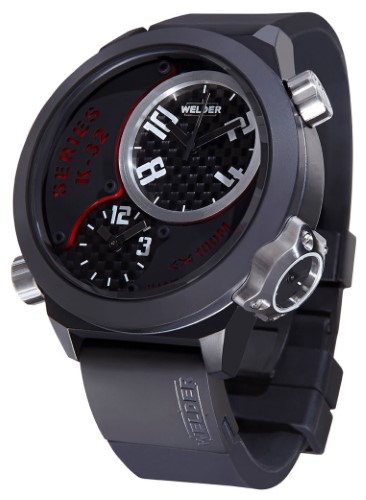 U-Boat K32 Triple Time Zone Black Ion-Plated Steel Mens Watch K32-9201