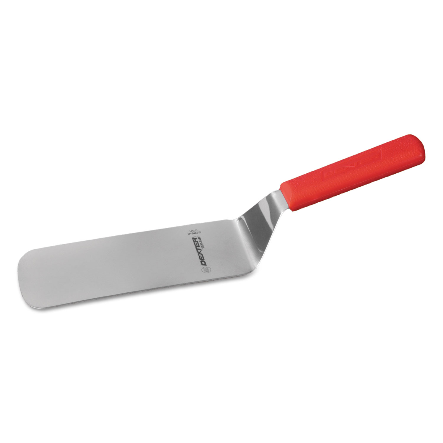 Dexter Sani-Safe Stainless Steel Cake Turner with Red Polypropylene Handle - 8 L X 3 W