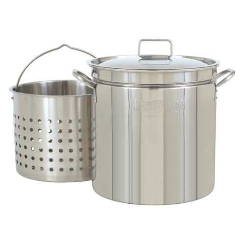 Bayou Classic Steam Boil Fry Stainless Steel Stockpot with Basket