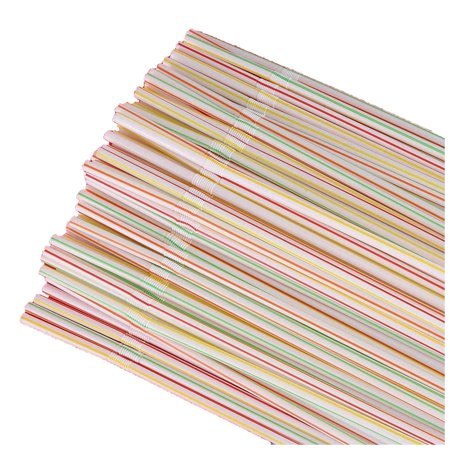Roliyen 600pcs Disposable Plastic Colorful Straws Flexible Straws for Banquet Bar Drinks