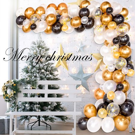 Zewfffr 50 Pack Confetti Balloons  12 Inch Latex Balloons Set with Ribbon (03)