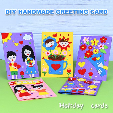 Sunnymall Greeting Card Foldable Perfect Gift Paper DIY Handmade Greeting Card for Kids  Color#3119