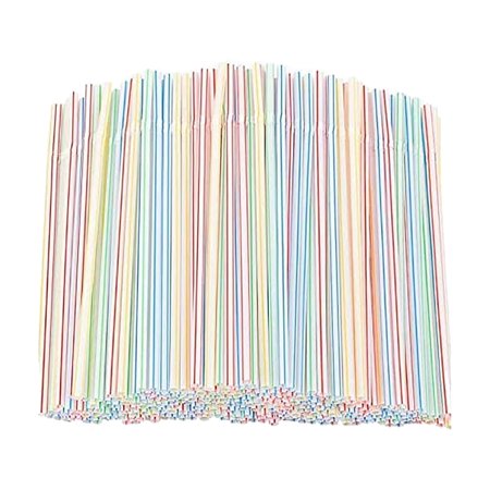 Roliyen 900PC SDisposable Plastic Colorful Straws Flexible Straws for Banquet Bar Drinks
