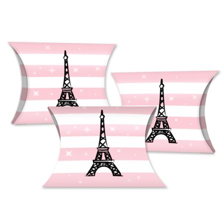 Big Dot of Happiness Paris  Ooh La La - Favor Gift Boxes - Paris Themed Baby Shower or Birthday Party Petite Pillow Boxes - Set of 20