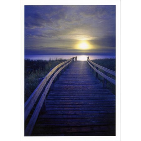 RSVP Wooden Path to Water : Sunset Sympathy Card