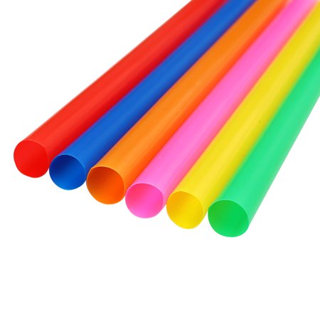 Roliyen Color Disposable Flat Mouth Thick Straws 11 X 210 MM Straight Tube 100 Packs