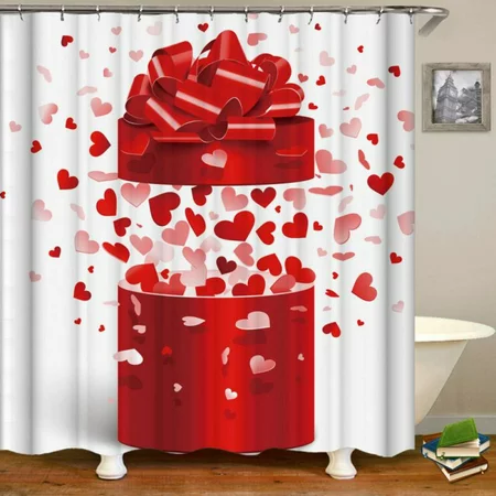 MEROTABLE Valentine S Day Shower Curtain Printing Shower Curtain A1
