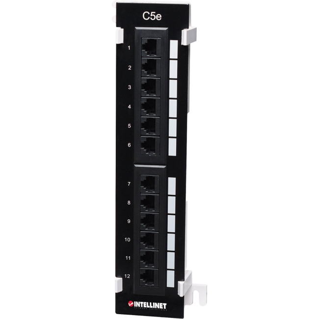 Intellinet Patch Panel Cat5e Wall-mount UTP 12-Port Black