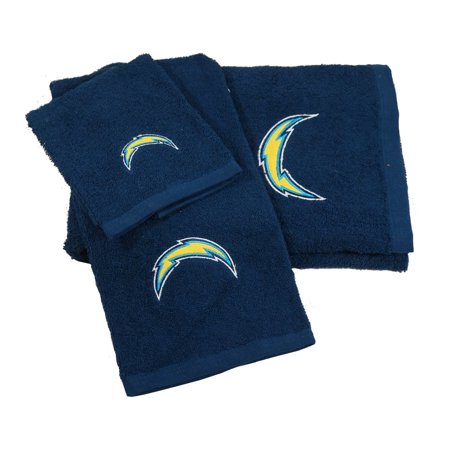 Los Angeles LA Football Chargers 3 PC Embroidered San Diego Bath Towel Gift Set