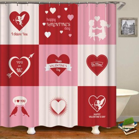 MEROTABLE Valentine S Day Shower Curtain Printing Shower Curtain A4