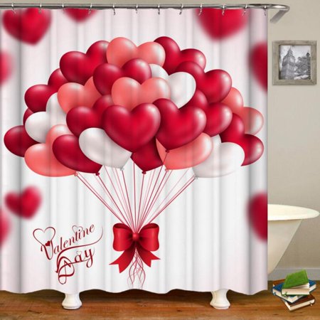 MEROTABLE Valentine S Day Shower Curtain Printing Shower Curtain A2
