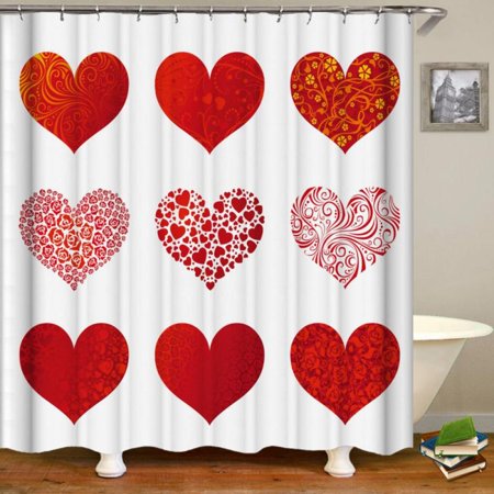 MEROTABLE Valentine S Day Shower Curtain Printing Shower Curtain A6