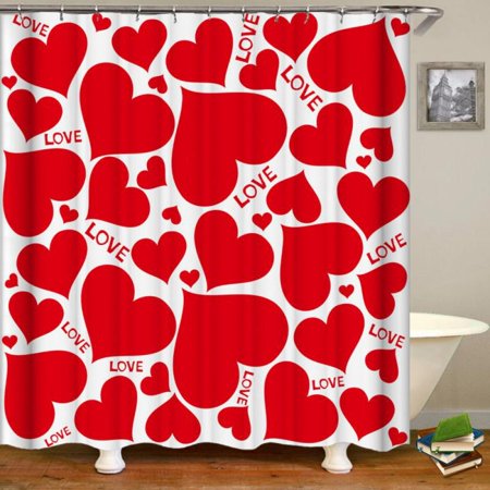 MEROTABLE Valentine S Day Shower Curtain Printing Shower Curtain A5