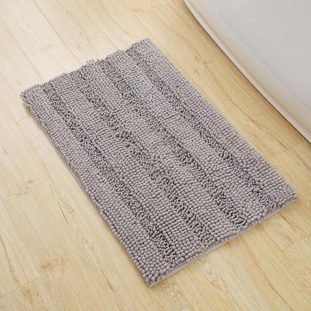 Bath Mat for Bathroom Rugs Non Slip Ultra Thick and Soft Chenille  Bathroom Rugs and Mats Sets Shower Tub (Light Gary 20*32 )