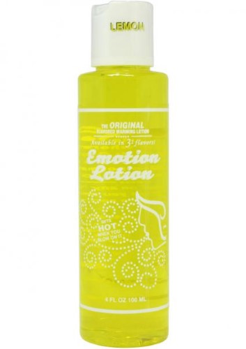 Emotion Lotion Flavored Water Based Warming Lotion Lemon 4 Ounce
