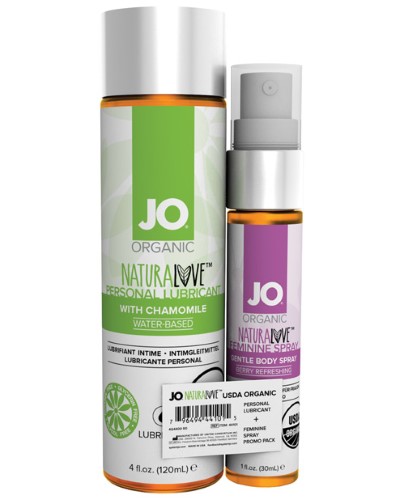 System JO USDA Organic Lube & Fem Spray Promo Pak - 4 Oz/1 Oz