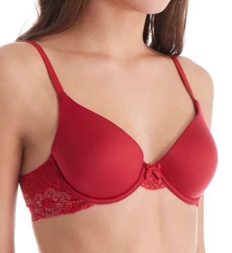 Maidenform 9441 Comfort Devotion Embellished Demi Bra (Red Masquerade/Silver 36D)