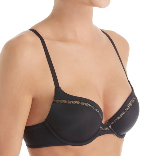 Self Expressions Comfort Devotion Memory Foam Demi Bra (Black W/Body Beige 34B) Model: SE9500