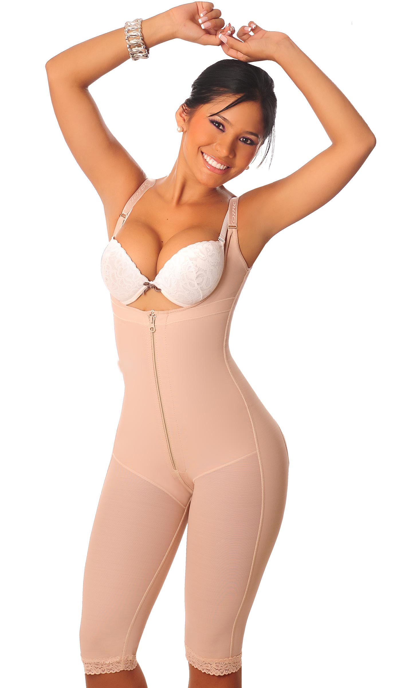 Salome 0516 Fajas Colombianas Reductoras Post Surgery Compression Garment for Women Beige 2XL