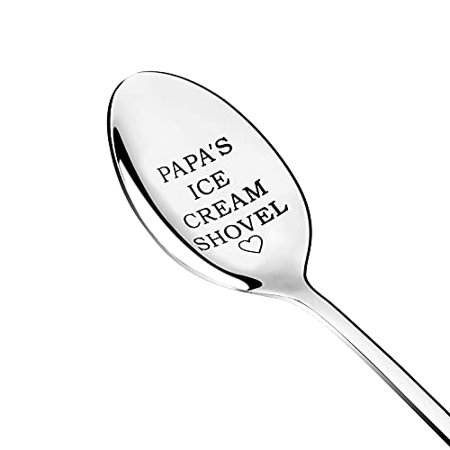 Papa S Ice Cream Shovel  Peanut Butter Spoons  Personalized Spoon  Stainless Steel  Meaningful Gift for Father  Dad  Grandfather and Family on Father 