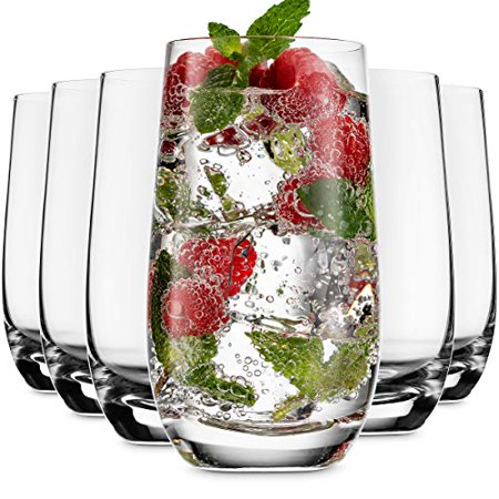 MITBAK 13 - OZ Drinking Glasses (Set of 6) | Highball Glasses Tumblers for Mixed Drinks  Water  Juice  Beer  Cocktail | Kitchen Glassware Set  Excelle