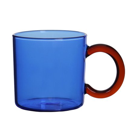 Fashion Glass Coffee Cup with Handle Crystal Clean Look Drinkware Mix Cup 10 Oz Drinking Glasses for Beverage Juice Beer Wine Milk Hot and Cold Drinks