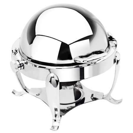 1PACK Eastern Tabletop 3119 Park Avenue 4 Qt. Stainless Steel Round Roll Top Chafer