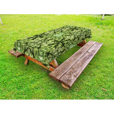 Nature Outdoor Tablecloth  Free Abstract Nature Inspired Mind Bind Folded Color Silhouette Counter Culture Artsy  Decorative Washable Fabric Picnic Ta