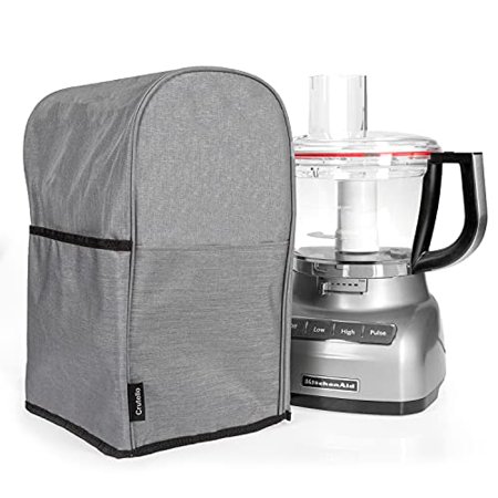 Crutello Food Processor Cover with Storage Pockets for Medium 7-10 Cup Processors  Fits Various Brands