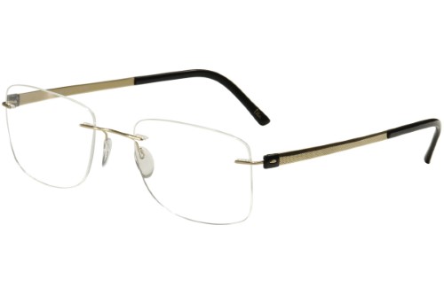 Silhouette Eyeglasses Titan Accent Chassis 5452 6051 Gold/Black Optical Frame