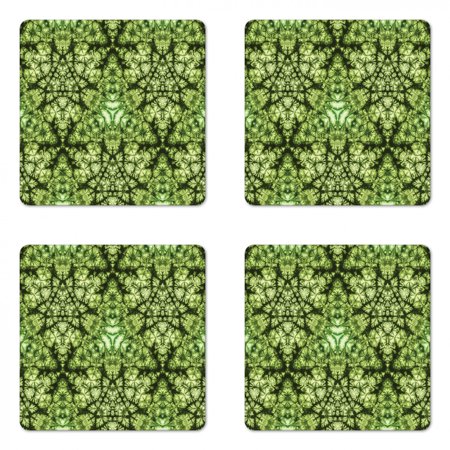 Nature Coaster Set of 4  Free Abstract Nature Inspired Mind Bind Folded Color Silhouette Counter Culture  Square Hardboard Gloss Coasters  Standard Si