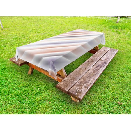 Modern Art Outdoor Tablecloth  Hazy Gradient Digital Pale Color Layout New Counter Culture Artwork Print  Decorative Washable Fabric Picnic Tablecloth